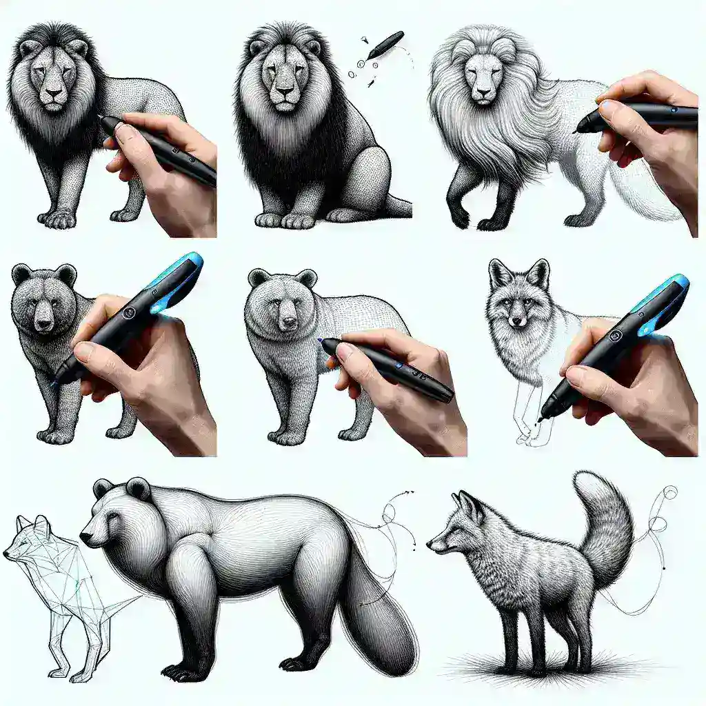 ¿Qué técnicas puedes usar para dibujar pelaje de animales con un bolígrafo 3D?