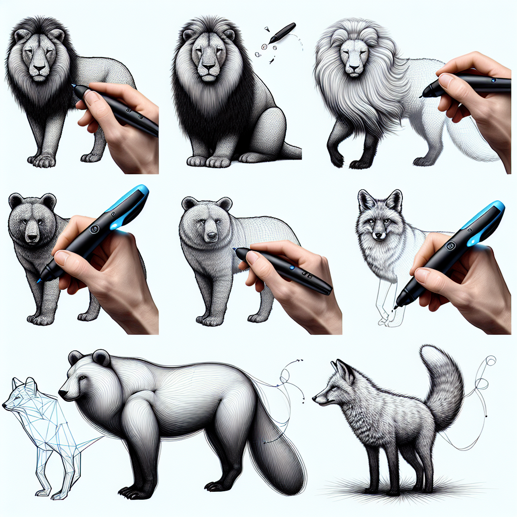 ¿Qué técnicas puedes usar para dibujar pelaje de animales con un bolígrafo 3D?